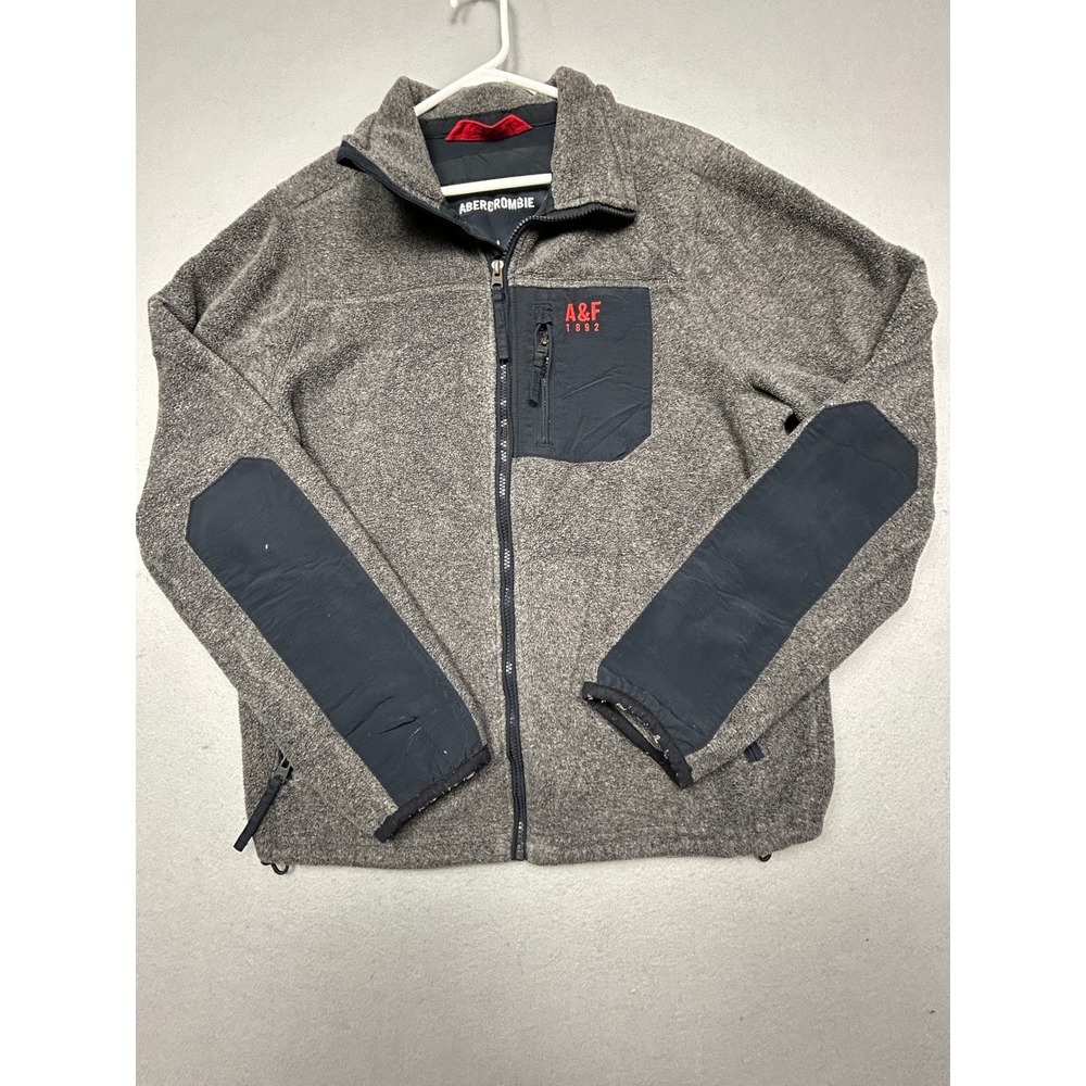 Abercrombie Fleece Jacket Polyester Grey Marl Large Mens